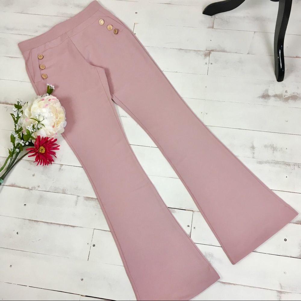 *CLEARANCE* Dusty Rose Wide Leg Trousers - Picture 8 of 8